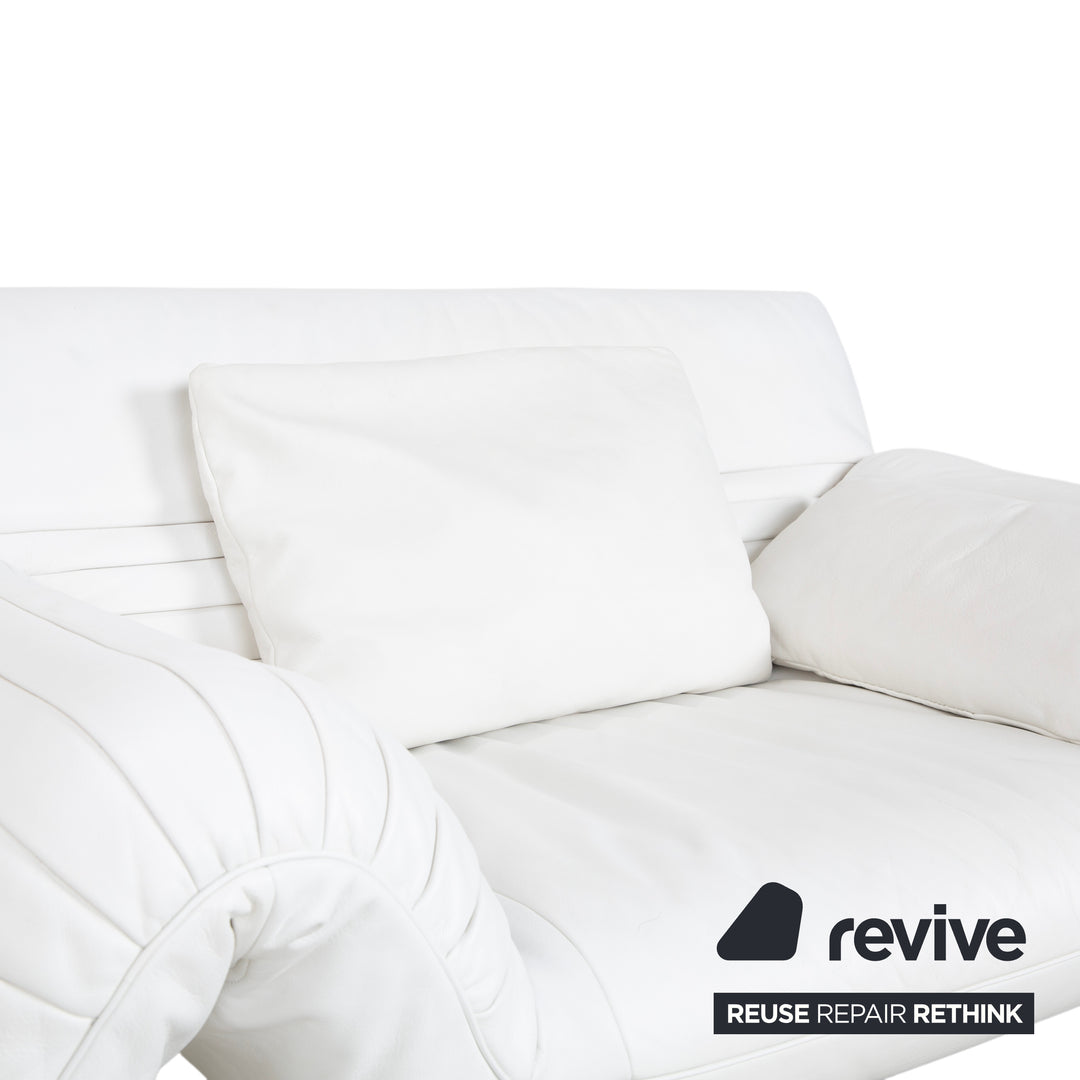 de Sede DS 142 Wing Leder Liege Weiß Sessel Sofa Chrom Füße manuelle Funktion