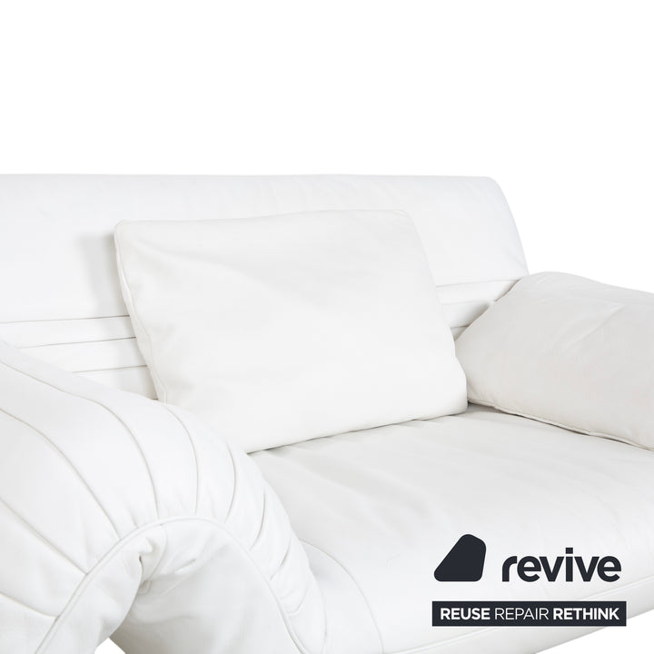 de Sede DS 142 Wing Leder Liege Weiß Sessel Sofa Chrom Füße manuelle Funktion