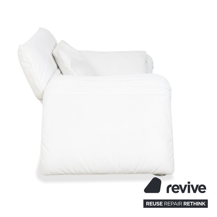 de Sede DS 142 Wing Leder Liege Weiß Sessel Sofa Chrom Füße manuelle Funktion