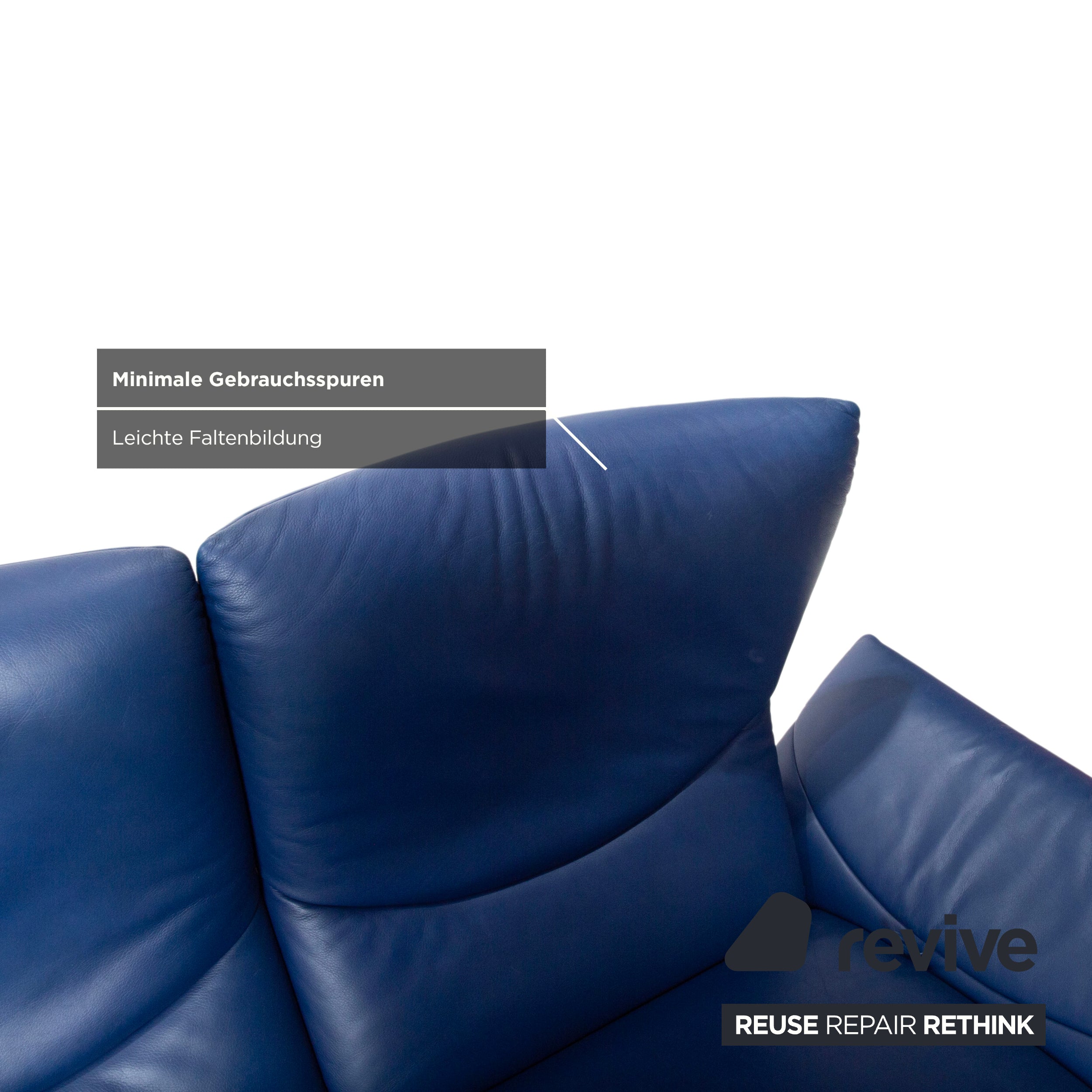 de Sede ds 145 Leder Chrom Sofa Couch Blau Zweisitzer manuelle Funktion Relaxfunktion