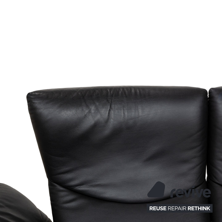 de Sede DS-145 Leder Zweisitzer Schwarz manuelle Funktion Relaxfunktion Sofa Couch