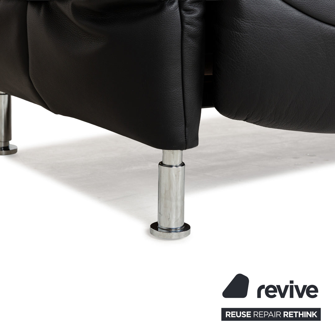 de Sede DS-145 Leder Zweisitzer Schwarz manuelle Funktion Relaxfunktion Sofa Couch