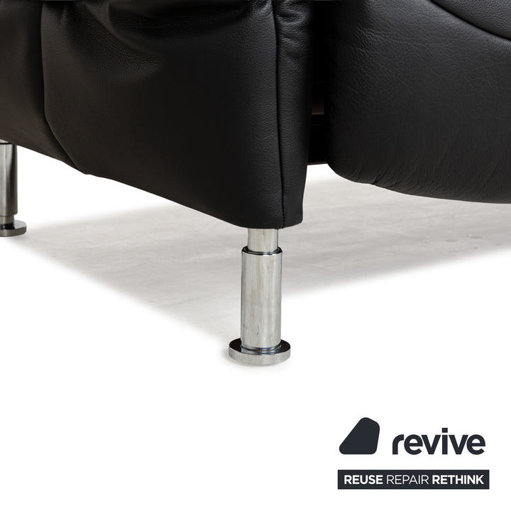 de Sede DS-145 Leder Zweisitzer Schwarz manuelle Funktion Relaxfunktion Sofa Couch