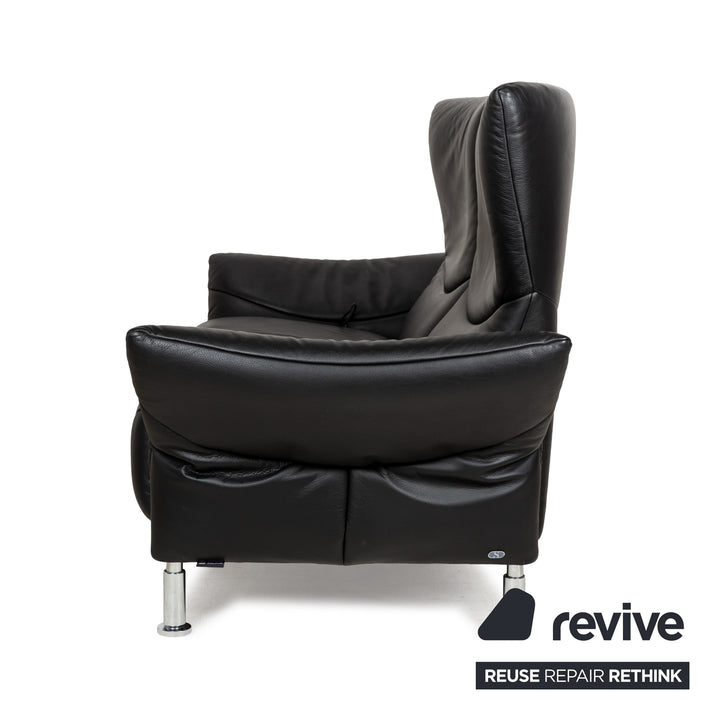 de Sede DS-145 Leder Zweisitzer Schwarz manuelle Funktion Relaxfunktion Sofa Couch