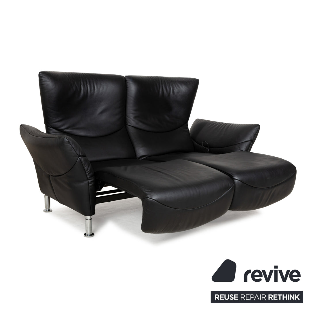 de Sede DS-145 Leder Zweisitzer Schwarz manuelle Funktion Relaxfunktion Sofa Couch