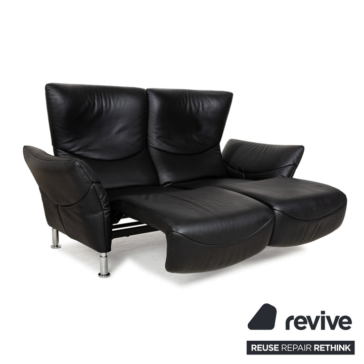 de Sede DS-145 Leder Zweisitzer Schwarz manuelle Funktion Relaxfunktion Sofa Couch