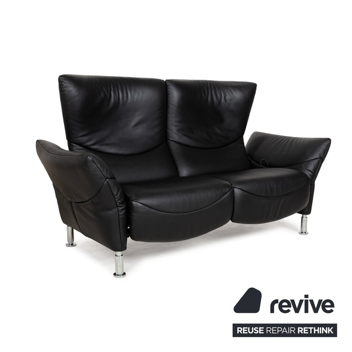 de Sede DS-145 Leder Zweisitzer Schwarz manuelle Funktion Relaxfunktion Sofa Couch