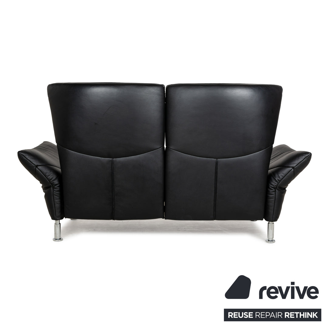 de Sede DS-145 Leder Zweisitzer Schwarz manuelle Funktion Relaxfunktion Sofa Couch