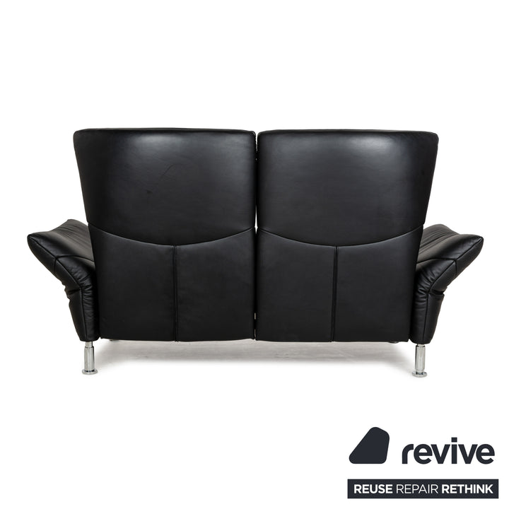 de Sede DS-145 Leder Zweisitzer Schwarz manuelle Funktion Relaxfunktion Sofa Couch
