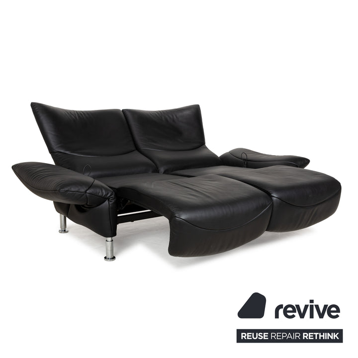 de Sede DS-145 Leder Zweisitzer Schwarz manuelle Funktion Relaxfunktion Sofa Couch