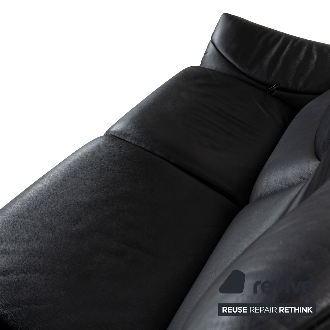 de Sede DS-145 Leder Zweisitzer Schwarz manuelle Funktion Relaxfunktion Sofa Couch