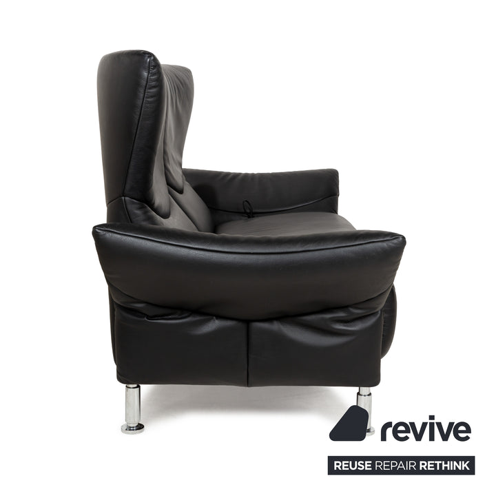 de Sede DS-145 Leder Zweisitzer Schwarz manuelle Funktion Relaxfunktion Sofa Couch