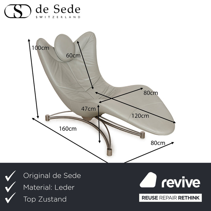 de Sede DS-151 Leather Lounger Grey