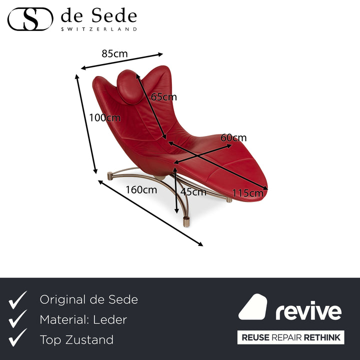 de Sede DS-151 Leather Lounger Red