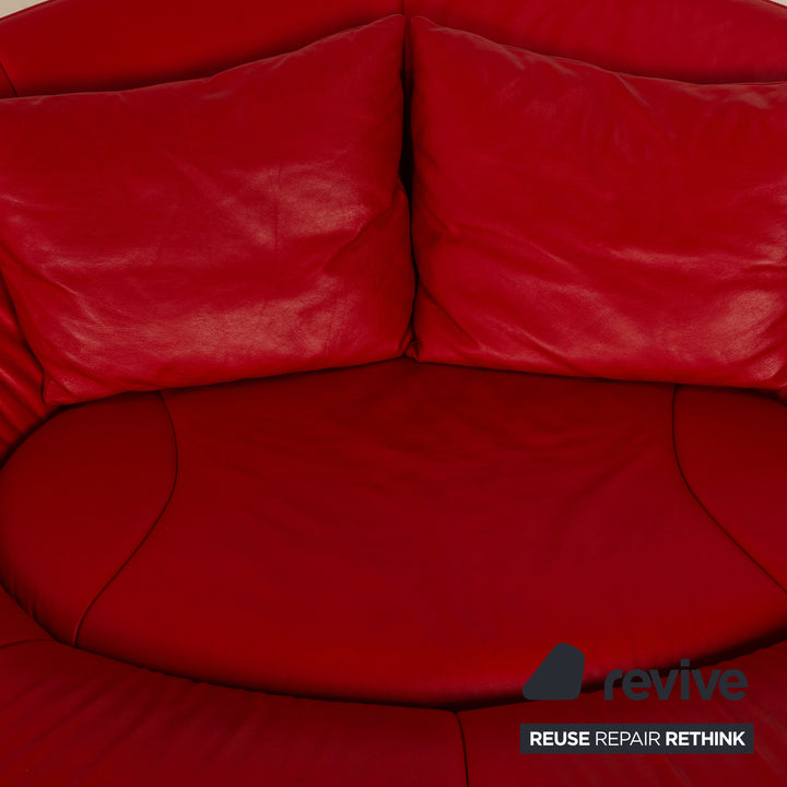 de Sede DS 152 Leather Two-Seater Red Sofa Couch