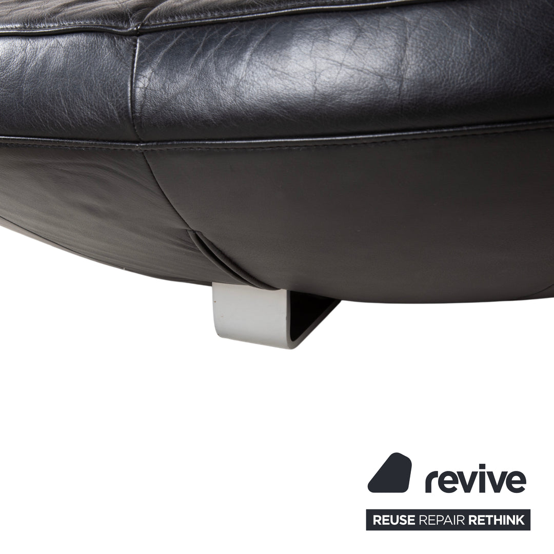 De Sede DS-152 Leather Two-Seater Black Sofa Couch