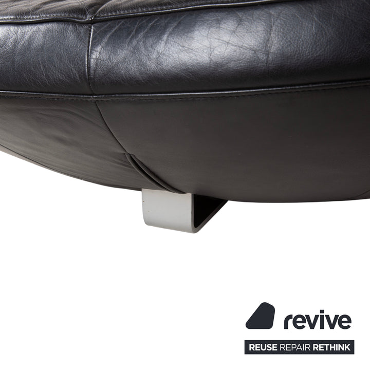 De Sede DS-152 Leather Two-Seater Black Sofa Couch
