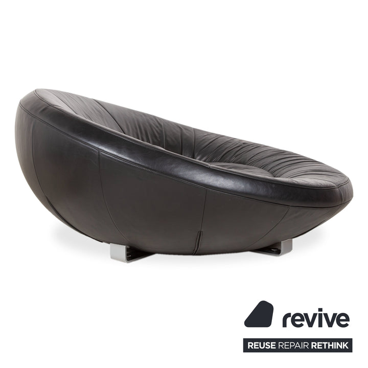 De Sede DS-152 Leather Two-Seater Black Sofa Couch