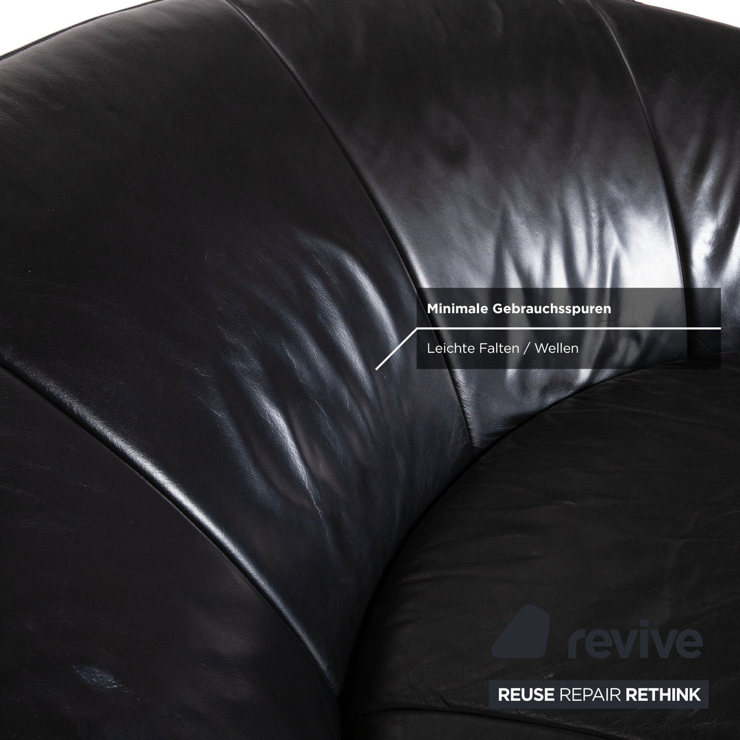 De Sede DS-152 Leather Two-Seater Black Sofa Couch