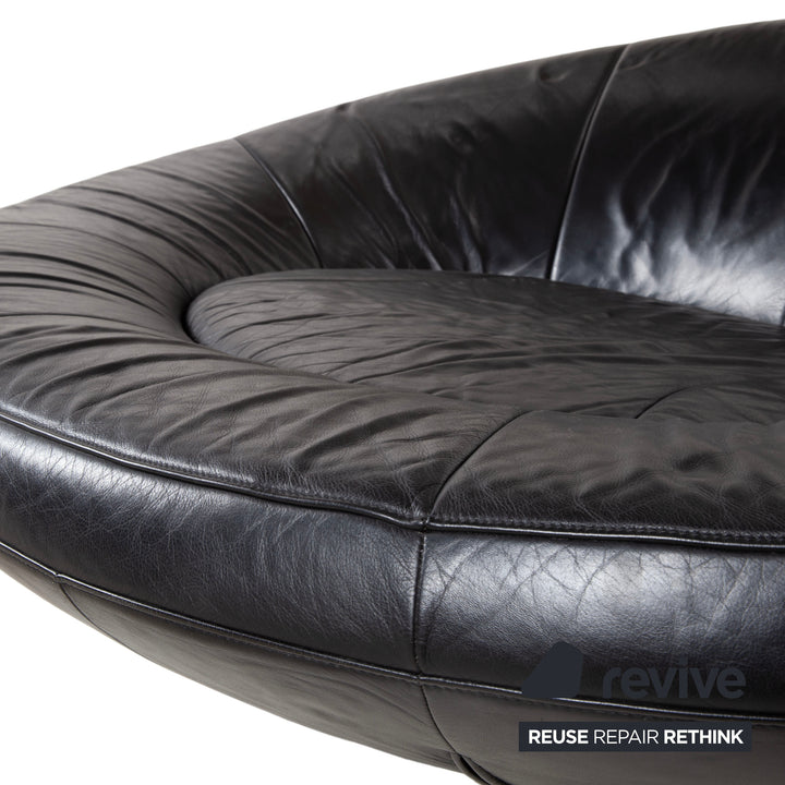 De Sede DS-152 Leather Two-Seater Black Sofa Couch