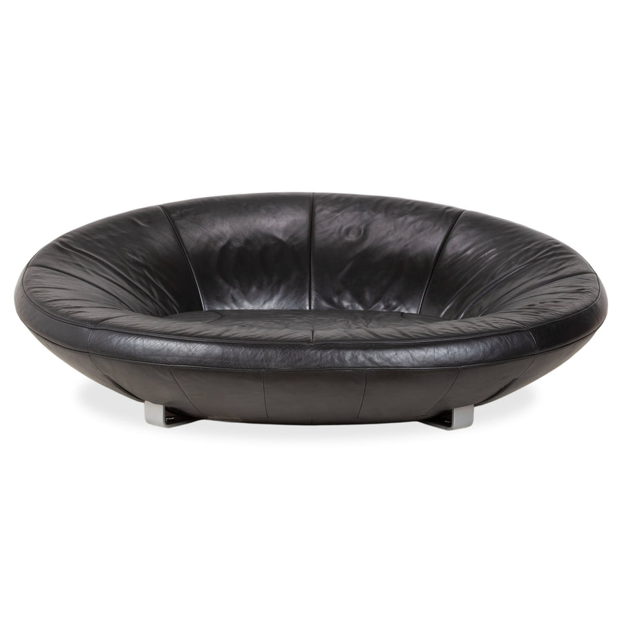 De Sede DS-152 Leather Two-Seater Black Sofa Couch