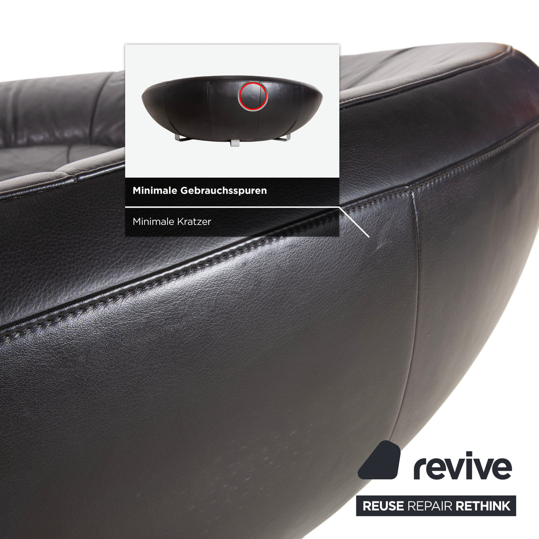 De Sede DS-152 Leather Two-Seater Black Sofa Couch