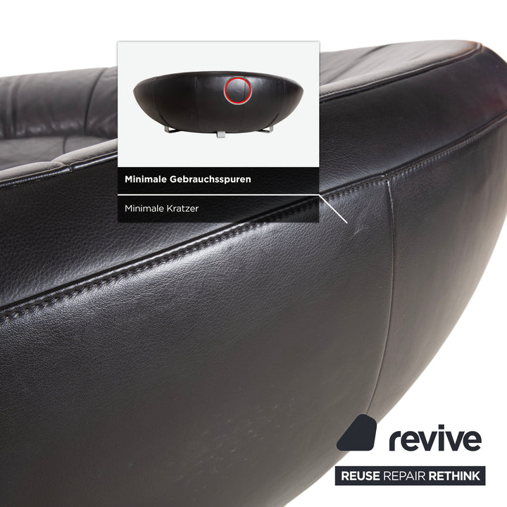 De Sede DS-152 Leather Two-Seater Black Sofa Couch