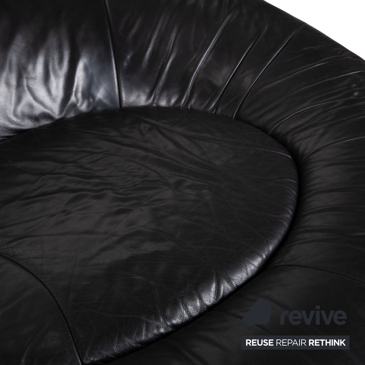 De Sede DS-152 Leather Two-Seater Black Sofa Couch