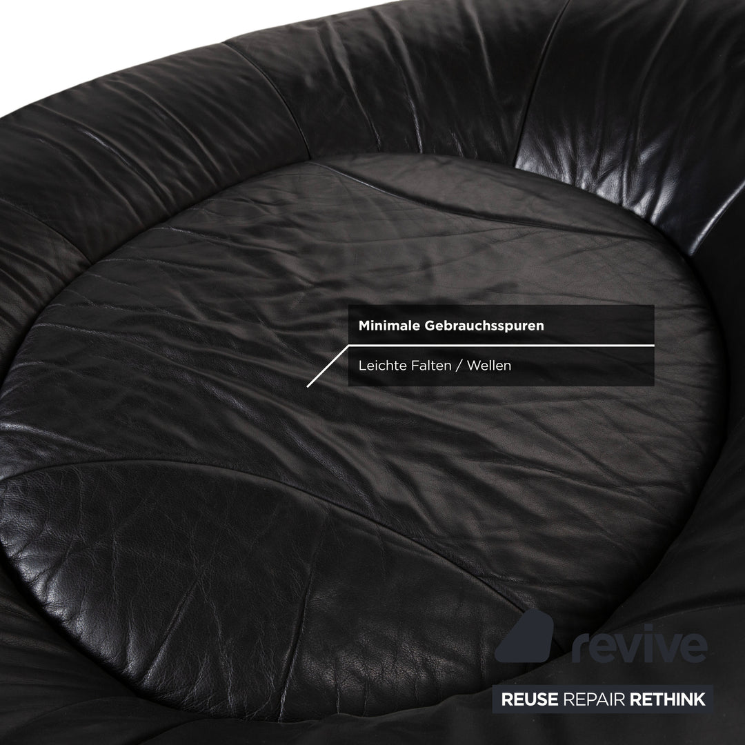De Sede DS-152 Leather Two-Seater Black Sofa Couch