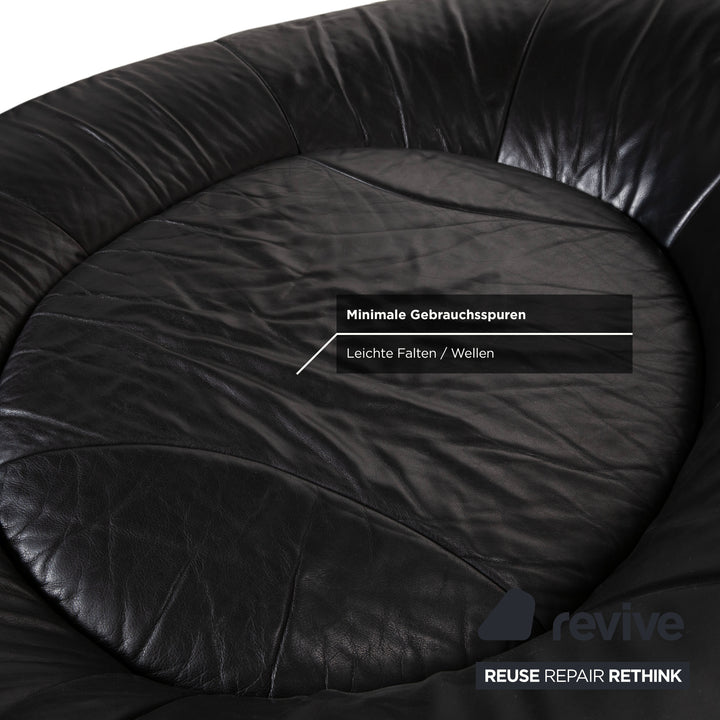 De Sede DS-152 Leather Two-Seater Black Sofa Couch