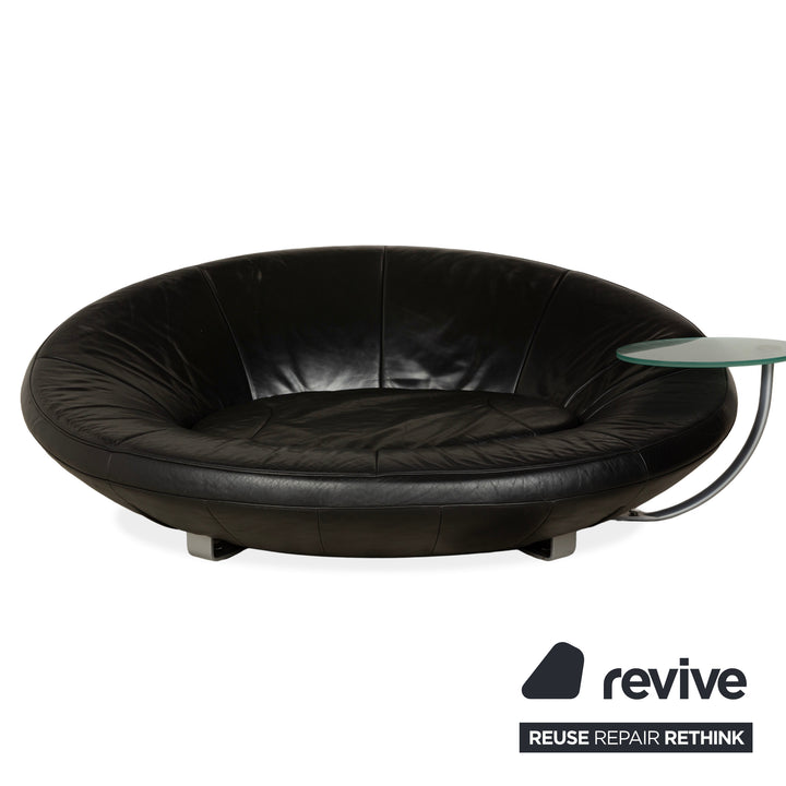 Canapé deux places en cuir noir De Sede DS-152