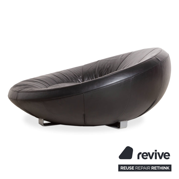 De Sede DS-152 Leather Two-Seater Black Sofa Couch
