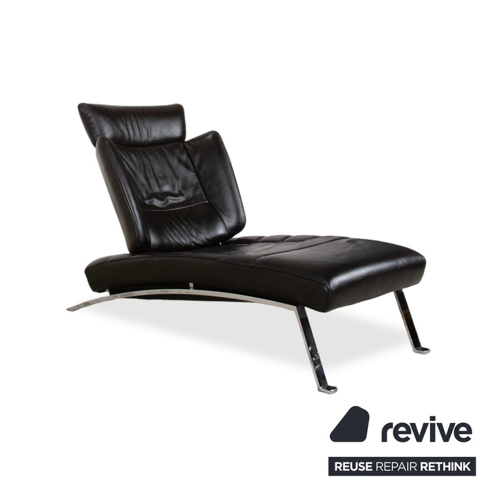 de Sede DS-158 Leder Chrom Liege Schwarz manuelle Funktion