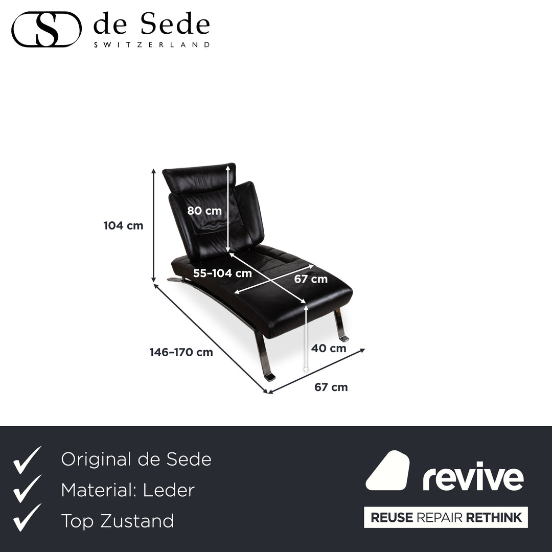de Sede DS-158 Leder Chrom Liege Schwarz manuelle Funktion