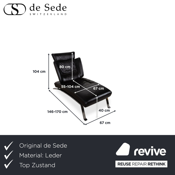de Sede DS-158 Leder Chrom Liege Schwarz manuelle Funktion