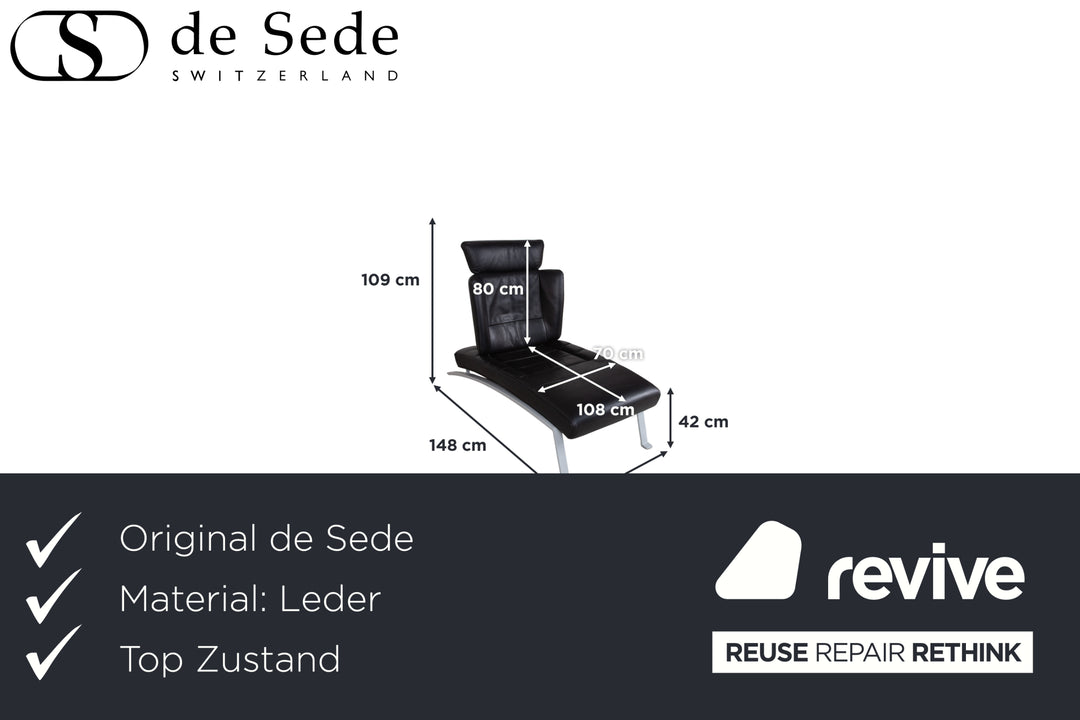 De Sede DS-158 Leder Liege Schwarz manuelle Funktion