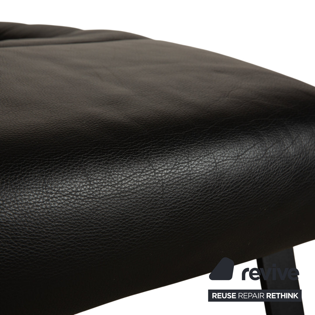 Fauteuil de jardin en cuir noir de Sede DS-158 à commande manuelle