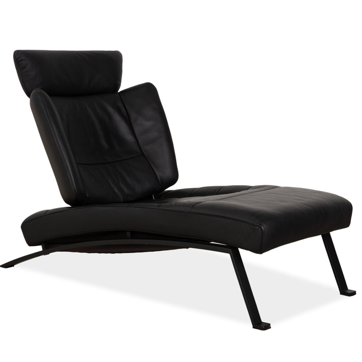 Fauteuil de jardin en cuir noir de Sede DS-158 à commande manuelle