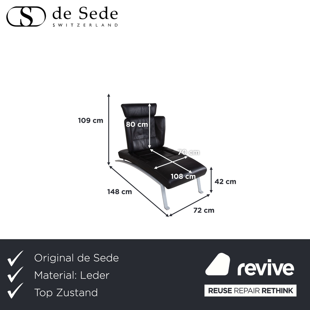 De Sede DS-158 Leder Liege Schwarz manuelle Funktion