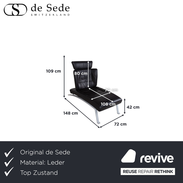 De Sede DS-158 Leder Liege Schwarz manuelle Funktion