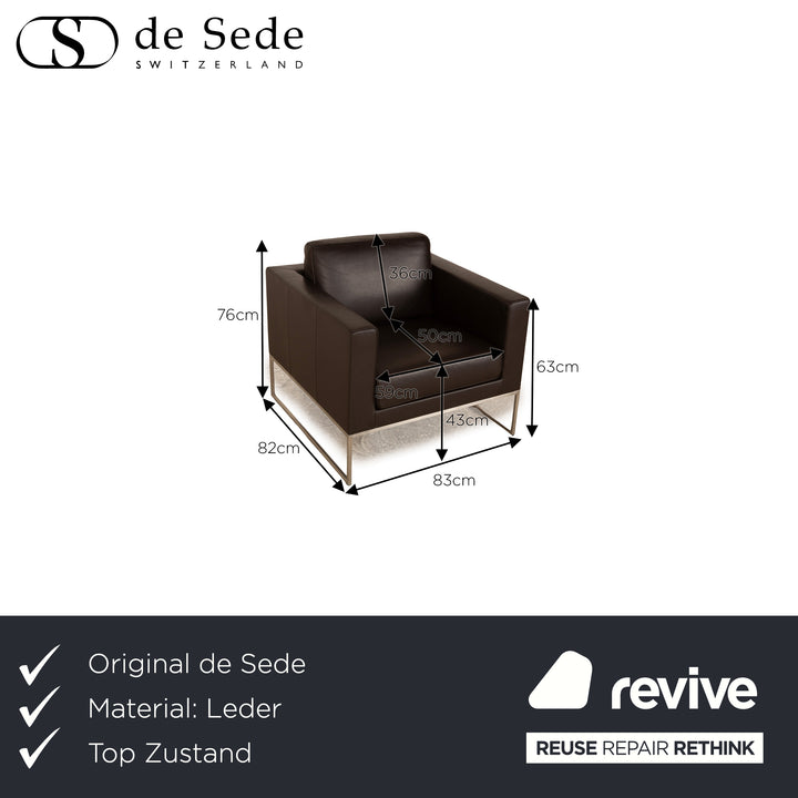 de Sede DS 160 leather armchair brown dark brown club chair