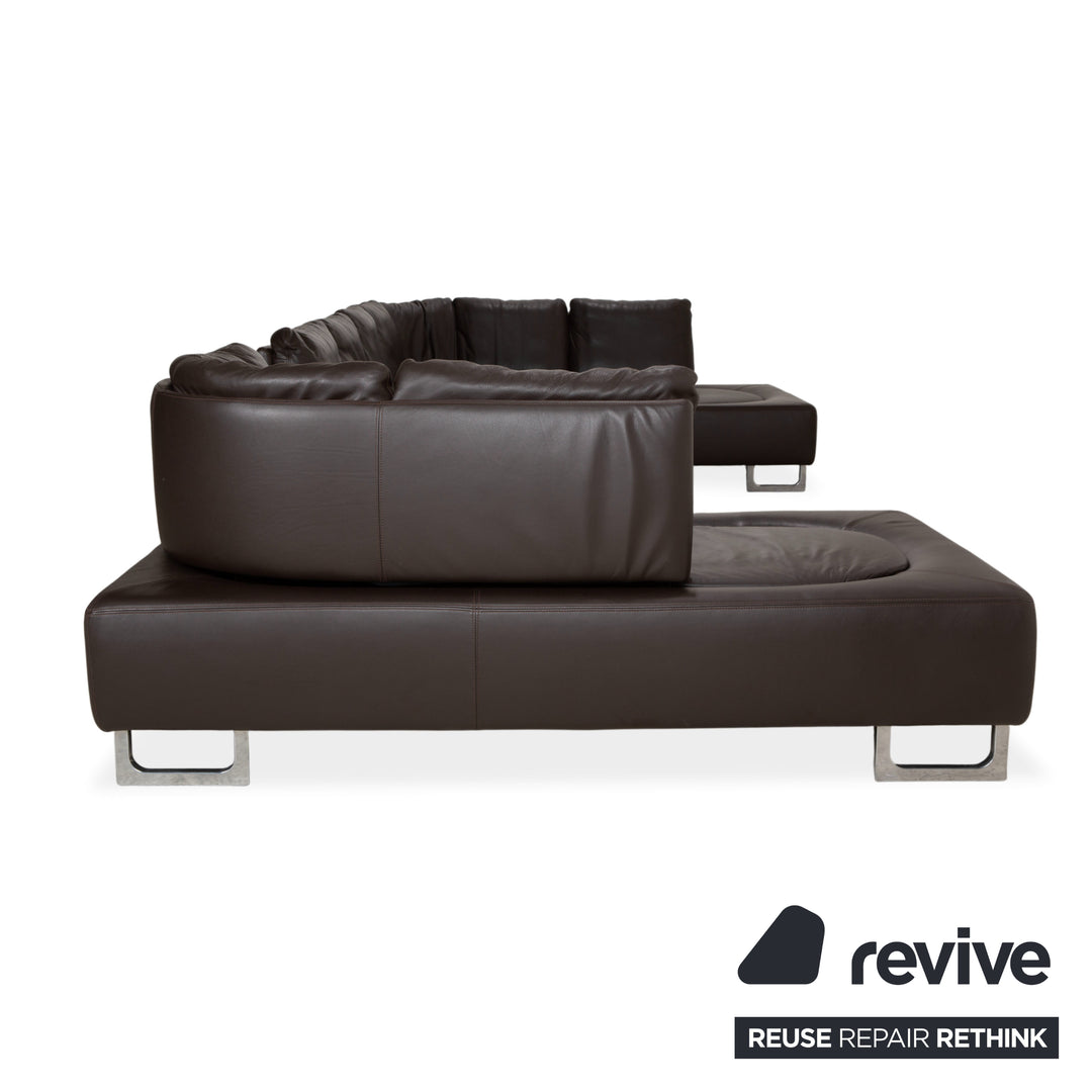 Canapé d'angle inclinable DS-165 de Sede, marron, design Hugo de Ruiter, fonction manuelle