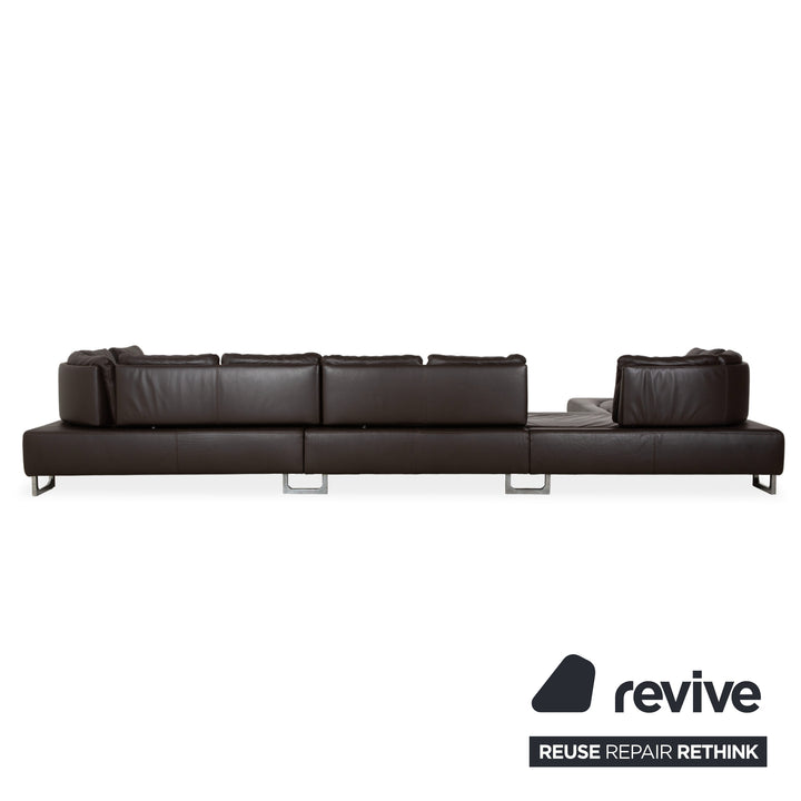 Canapé d'angle inclinable DS-165 de Sede, marron, design Hugo de Ruiter, fonction manuelle