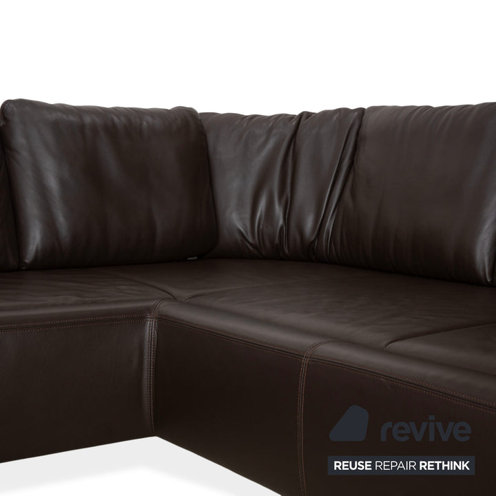 Canapé d'angle inclinable DS-165 de Sede, marron, design Hugo de Ruiter, fonction manuelle