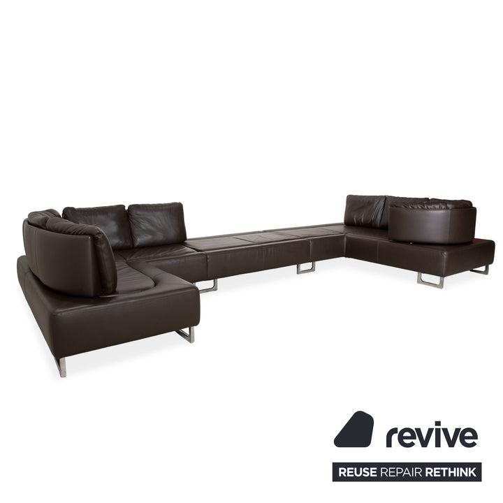 Canapé d'angle inclinable DS-165 de Sede, marron, design Hugo de Ruiter, fonction manuelle
