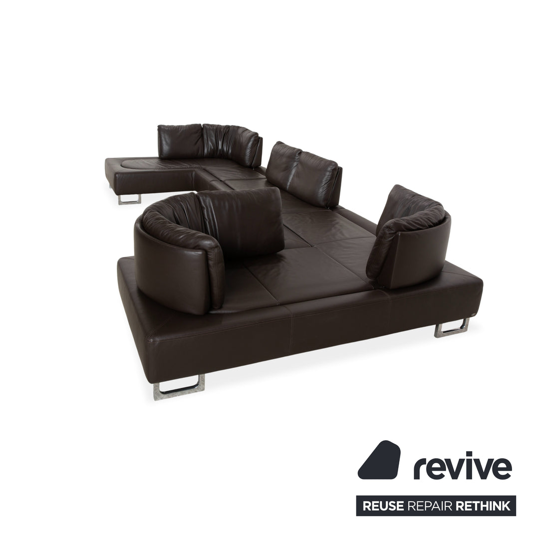 Canapé d'angle inclinable DS-165 de Sede, marron, design Hugo de Ruiter, fonction manuelle