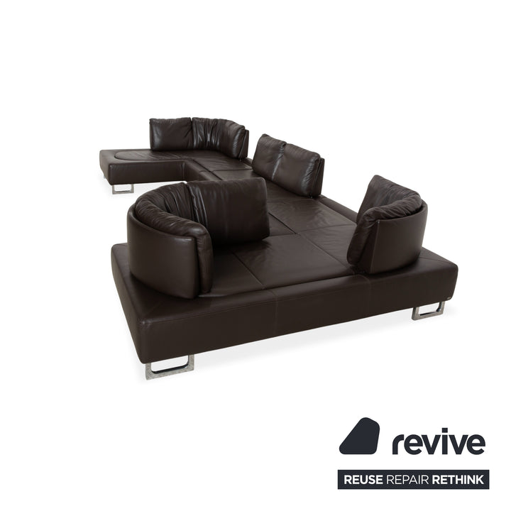 Canapé d'angle inclinable DS-165 de Sede, marron, design Hugo de Ruiter, fonction manuelle