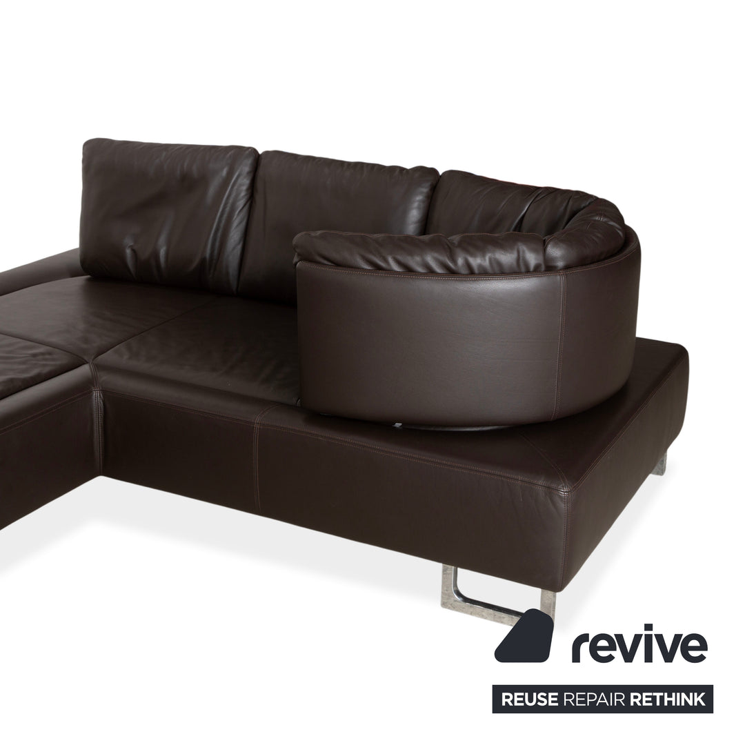 Canapé d'angle inclinable DS-165 de Sede, marron, design Hugo de Ruiter, fonction manuelle