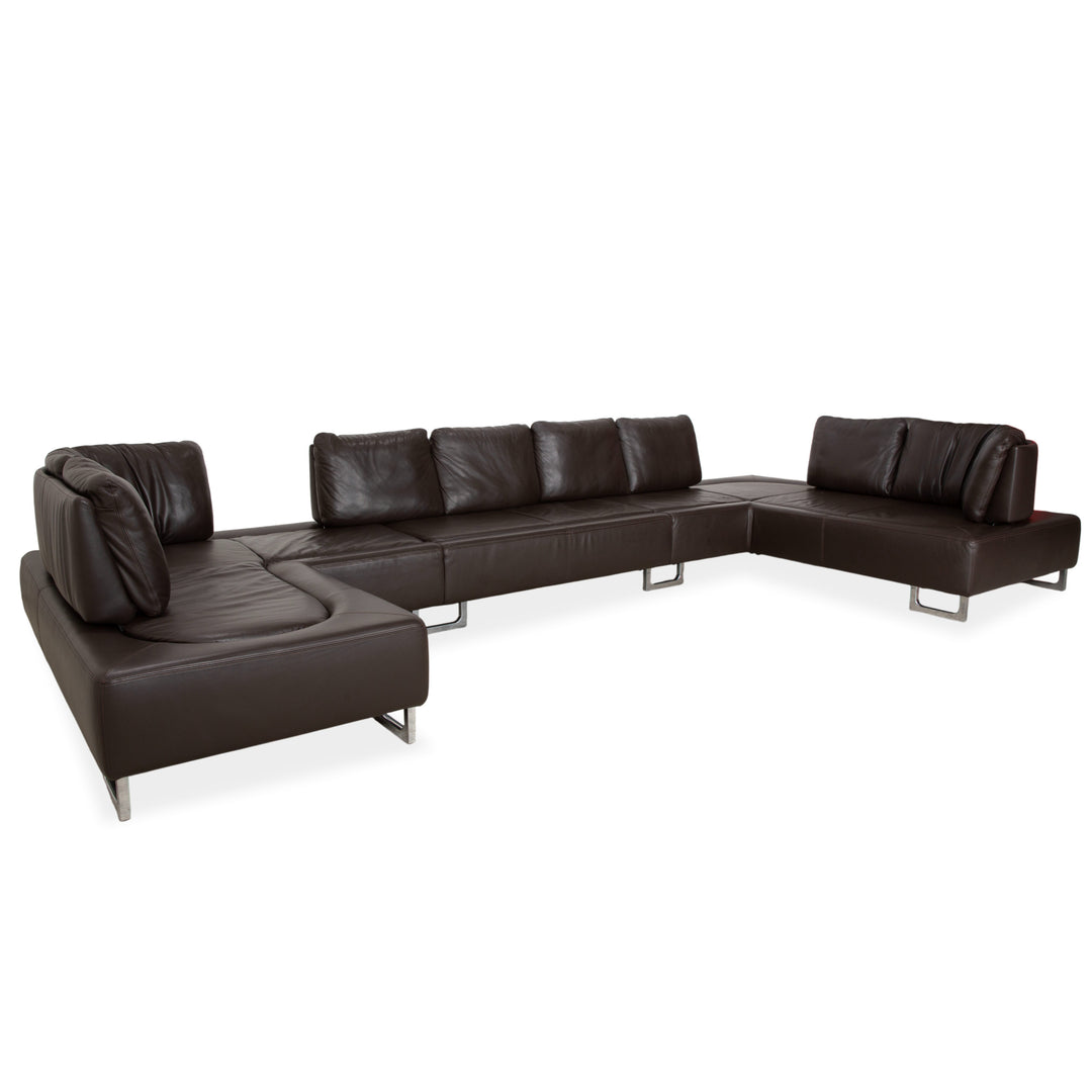 Canapé d'angle inclinable DS-165 de Sede, marron, design Hugo de Ruiter, fonction manuelle