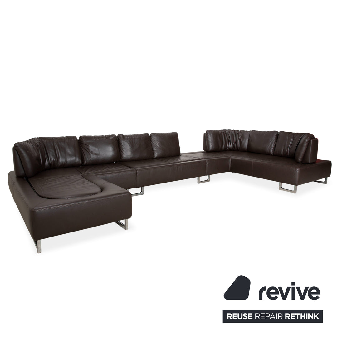 Canapé d'angle inclinable DS-165 de Sede, marron, design Hugo de Ruiter, fonction manuelle